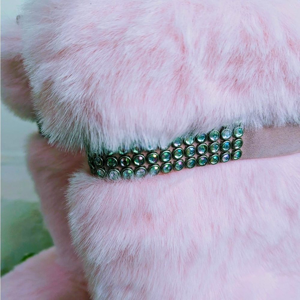 Arleen C fluffy pink Aspen boots with diamanté- worn once!